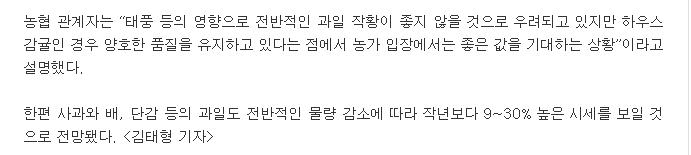 추석 앞둔 하우스감귤 품질 좋다