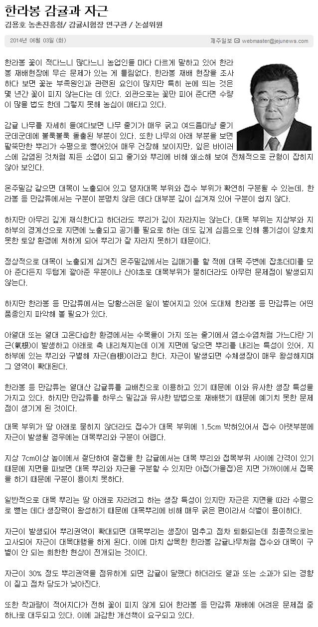 한라봉 감귤과 자근