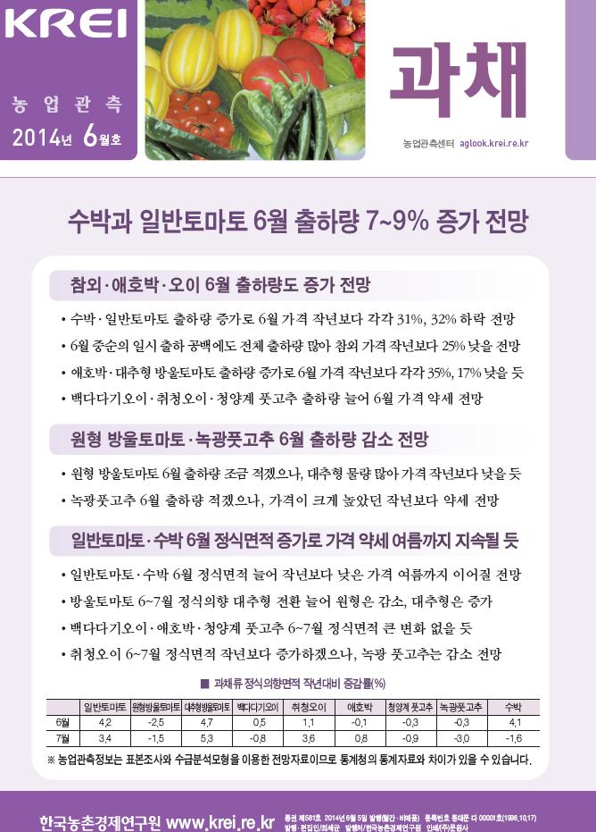 [농업관측]과채(2014년 6월)
